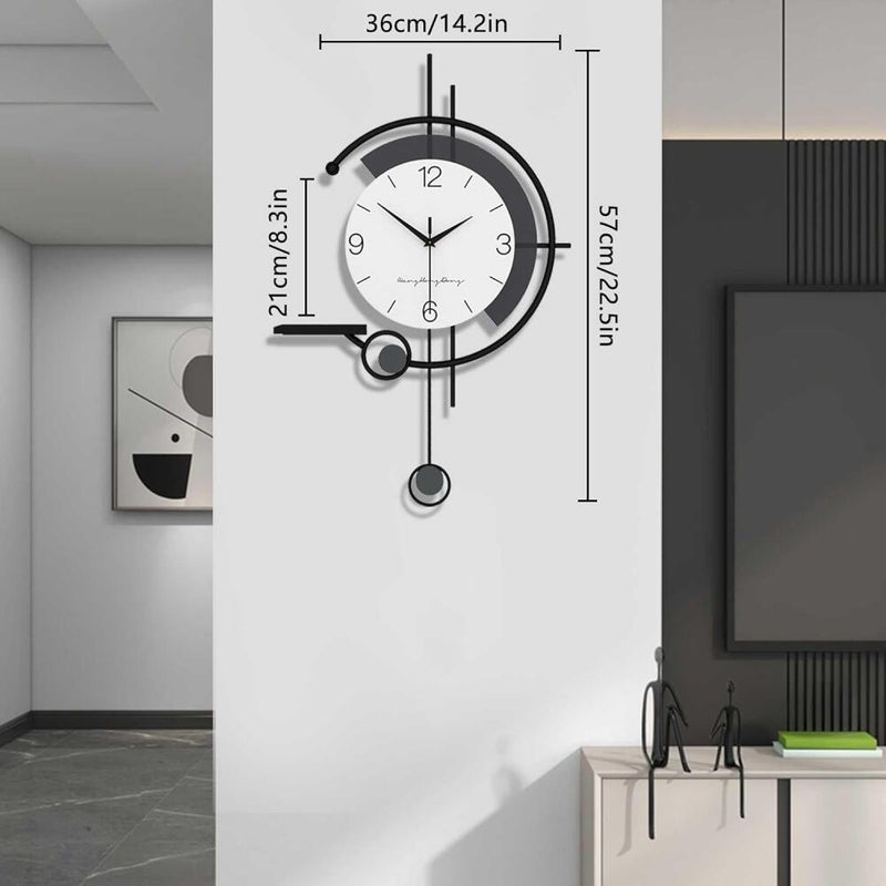 Nowoczesny, minimalistyczny zegar ścienny, dekoracyjny, cichy i nietykający zegar kwarcowy ze stolikiem do przechowywania w stylu art déco do salonu,