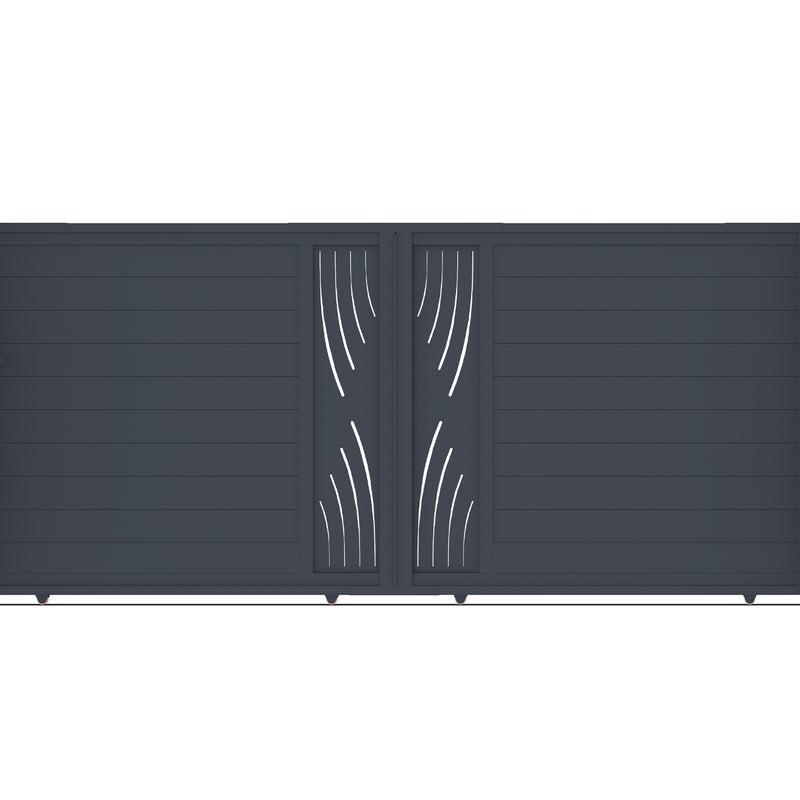 Brama przesuwna 4m ARLBERG wys. 180cm aluminium szare