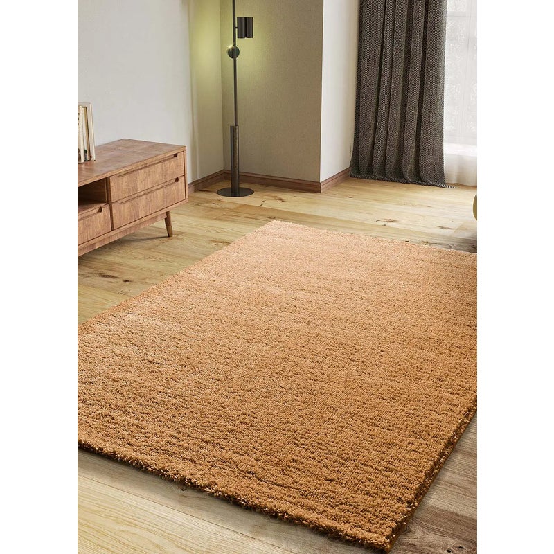 Dywan wewnętrzny prostokątny, karmelowy, 160 x 230 cm, ATLAS shaggy gładki - ATTICGO