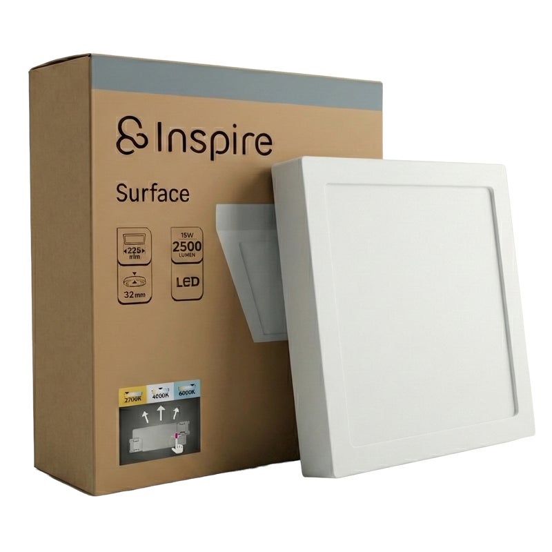 Oprawa natynkowa Surface LED 2500 lm 15W barwa od ciepłej do zimnej 22 cm biała IP20 Inspire