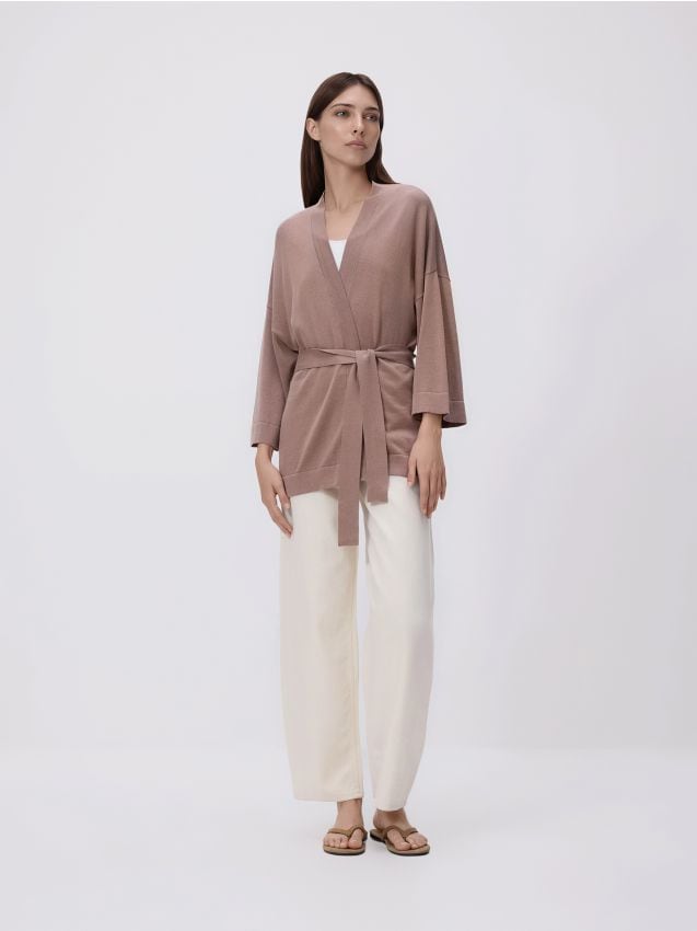 Reserved - Sweter kimono - brązowy