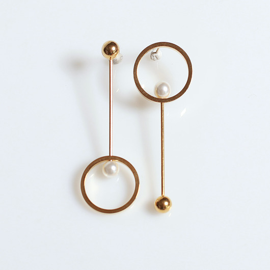 Kolczyki pozłacane Perły wygłupiają się