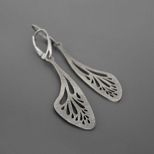 Kolczyki skrzydła srebro