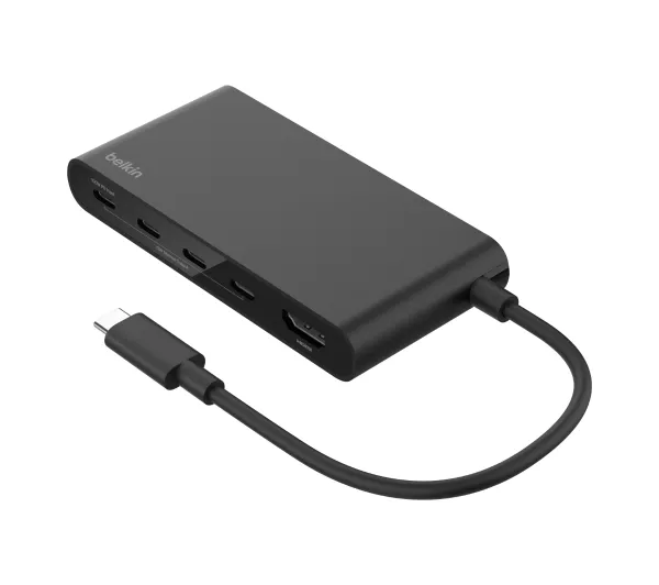 Belkin AVC021HQBK USB-C HDMI 2.0 4K 4 porty USB-C 10 Gbps PowerDelivery 100W Czarny