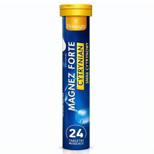 Protego Magnez Forte Cytrynian smak cytrynowy, 24 tabl. musujące