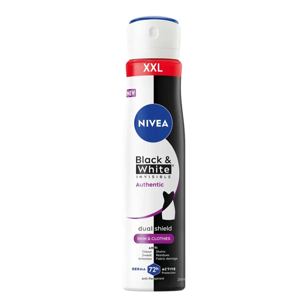 NIVEA Black & White Invisible Authentic antyperspirant w sprayu 250 ml