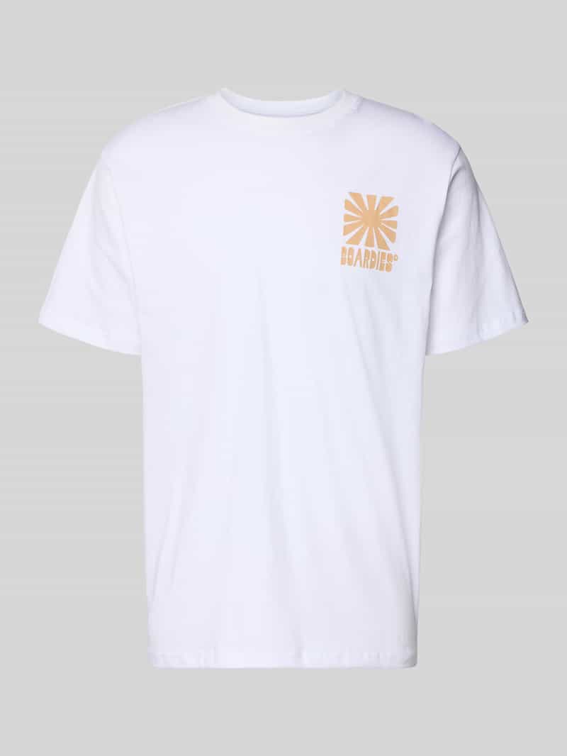 t-shirt z nadrukiem z logo i okrągłym dekoltem