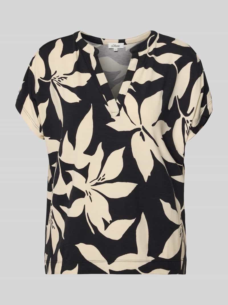 T-shirt z mieszanki wiskozy o kroju relaxed fit