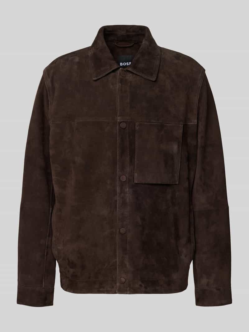 kurtka skórzana w kroju regular fit z naturalnej koziej skóry model 'C-MOLOT'