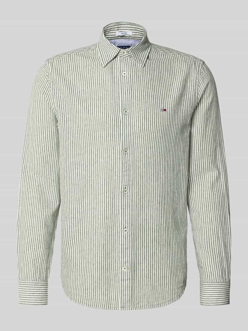 Koszula casualowa o kroju regular fit z mieszanki lnu i bawełny