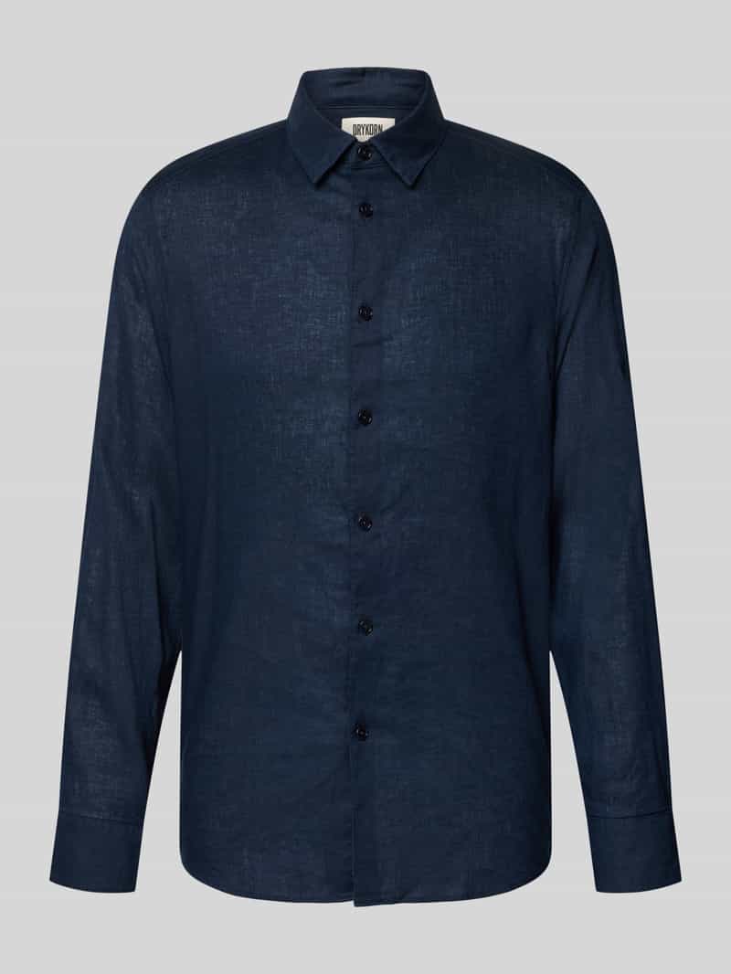 Koszulka polo o kroju slim fit z mieszanki lnu i bawełny model 'RAMIS'