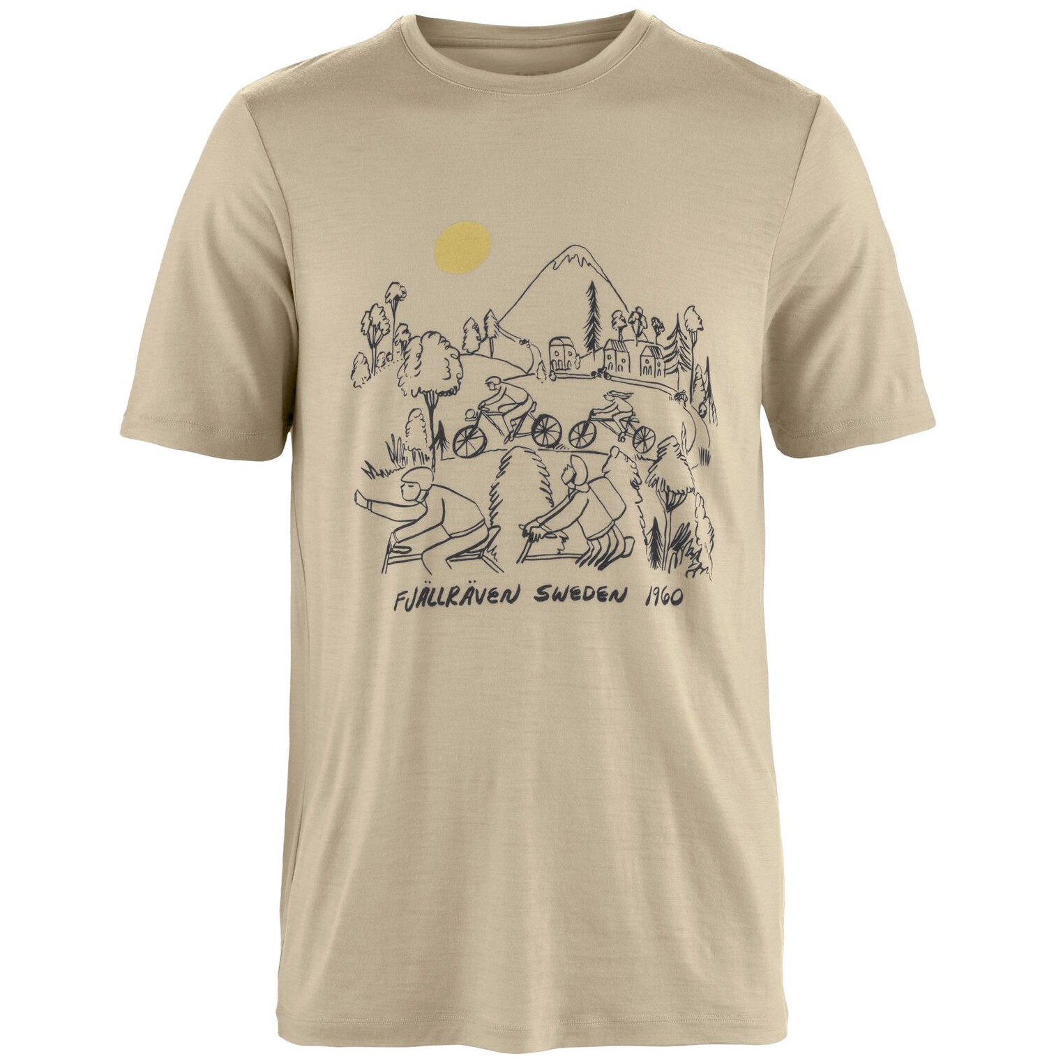Koszulka męska Fjällräven Hoja Lugnt Wool T-shirt M Rozmiar: S / Kolor: beżowy