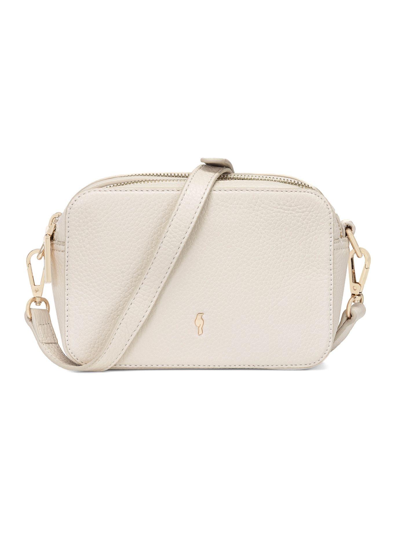 Mała kremowa skórzana torebka damska