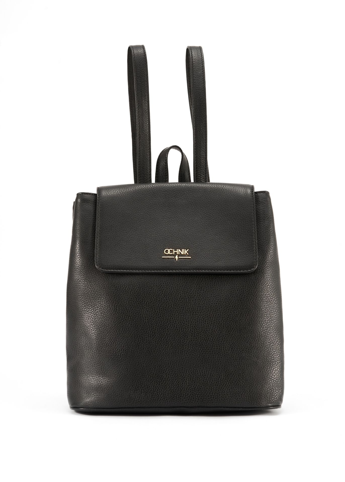 Czarny skórzany plecak damski