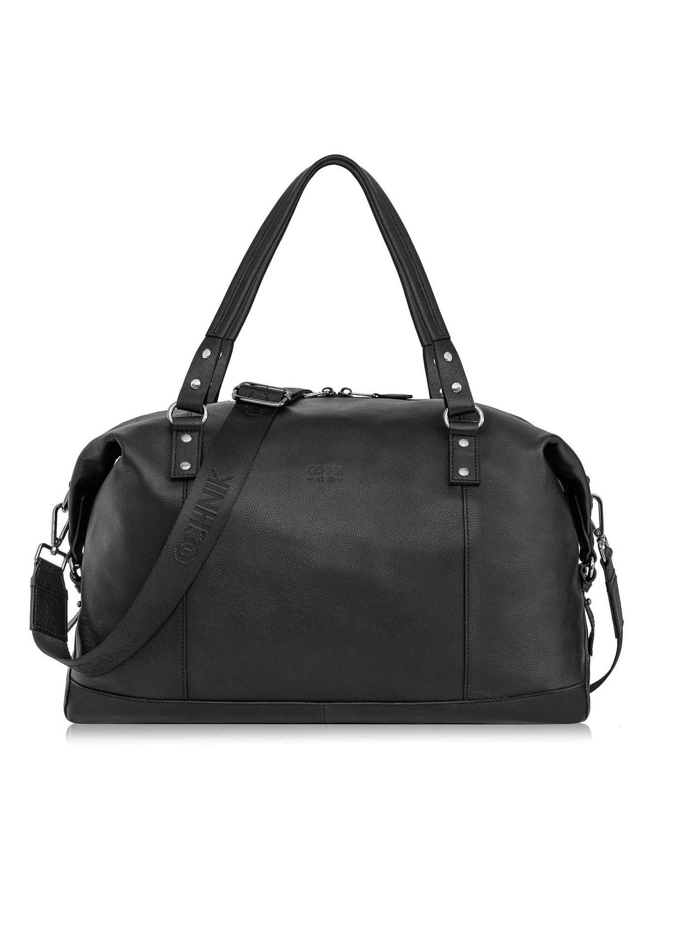 Skórzana czarna torba podróżna męska