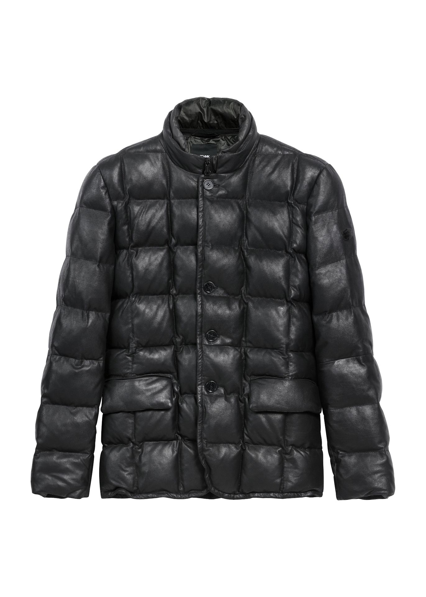 Czarna skórzana ocieplana kurtka męska