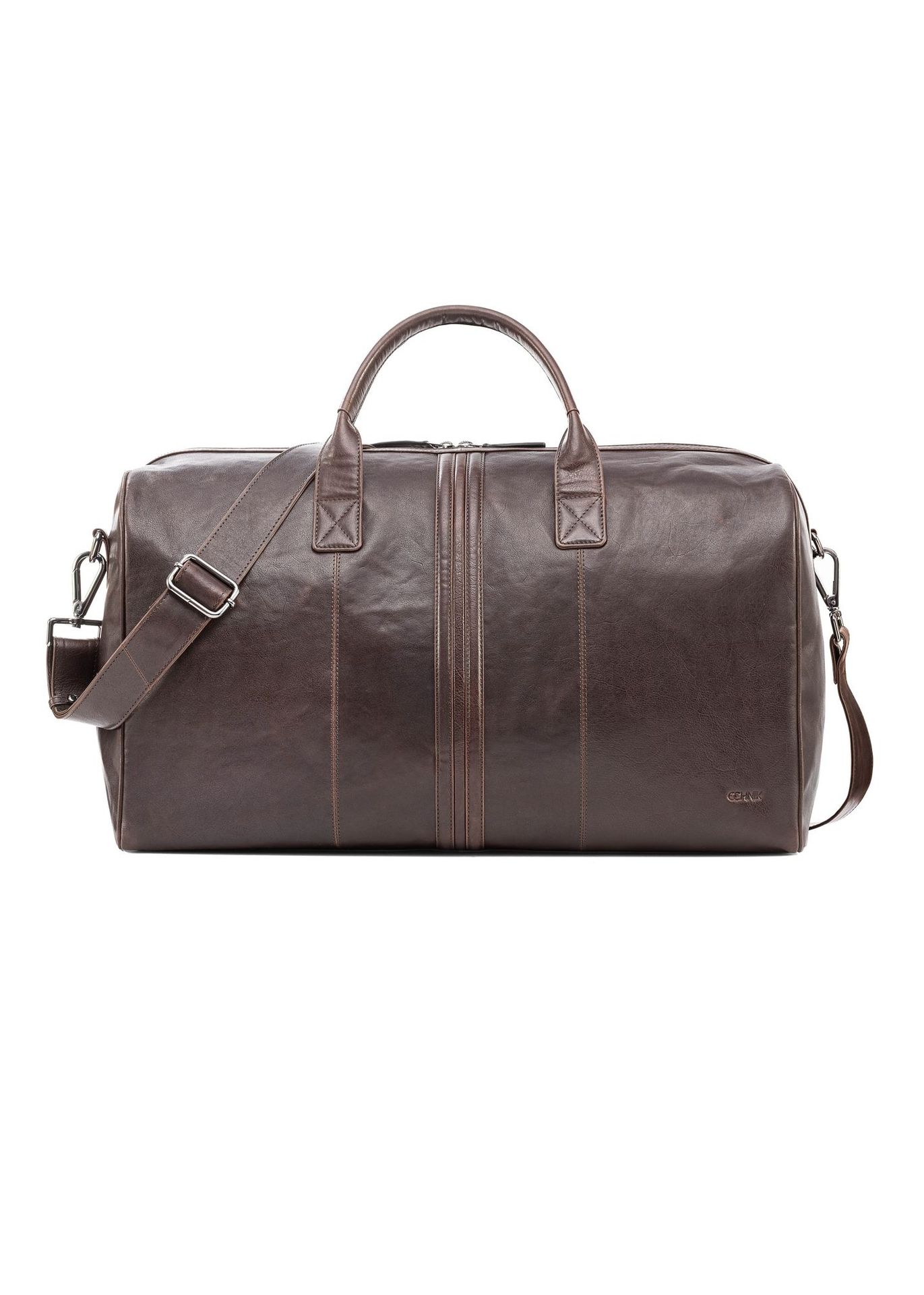 Brązowa skórzana torba podróżna