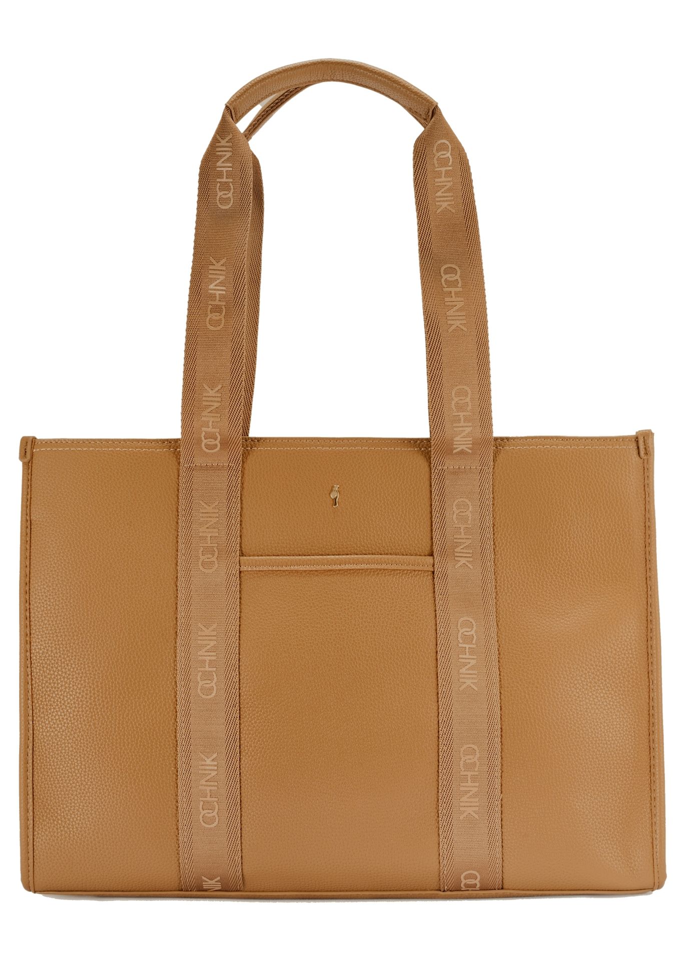 Duża torebka shopper camelowa