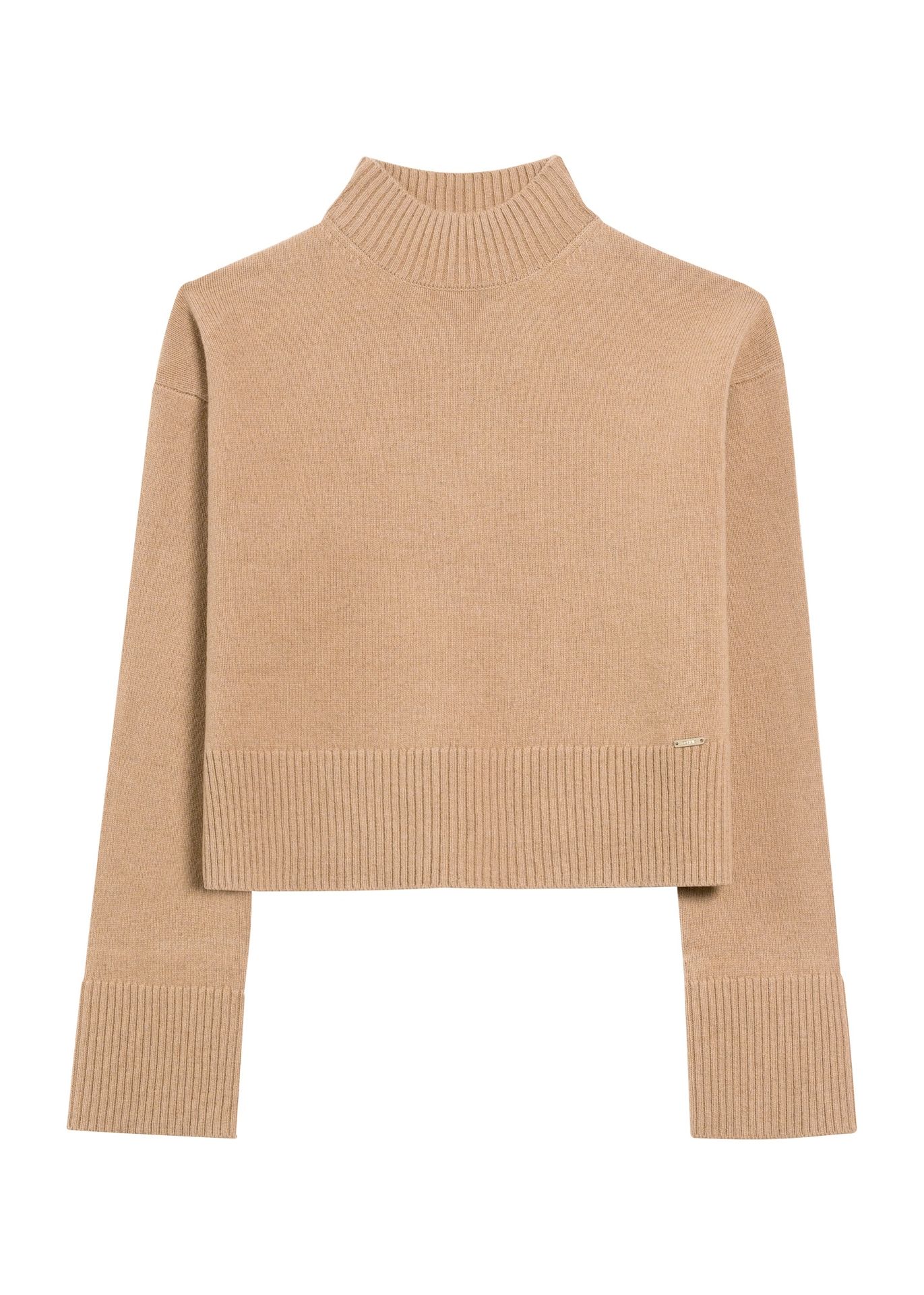 Camelowy sweter damski z wełny
