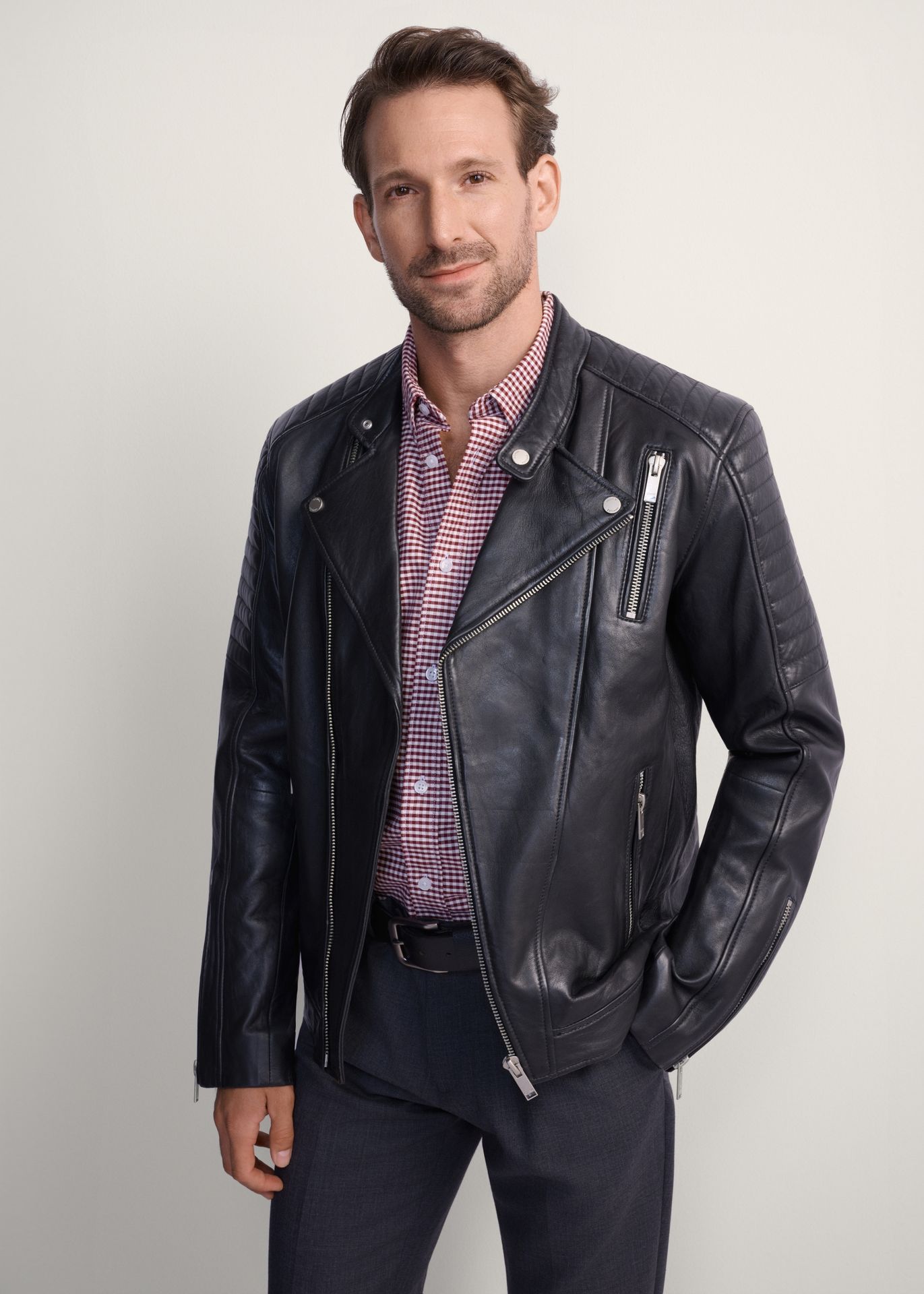 Skórzana ramoneska męska