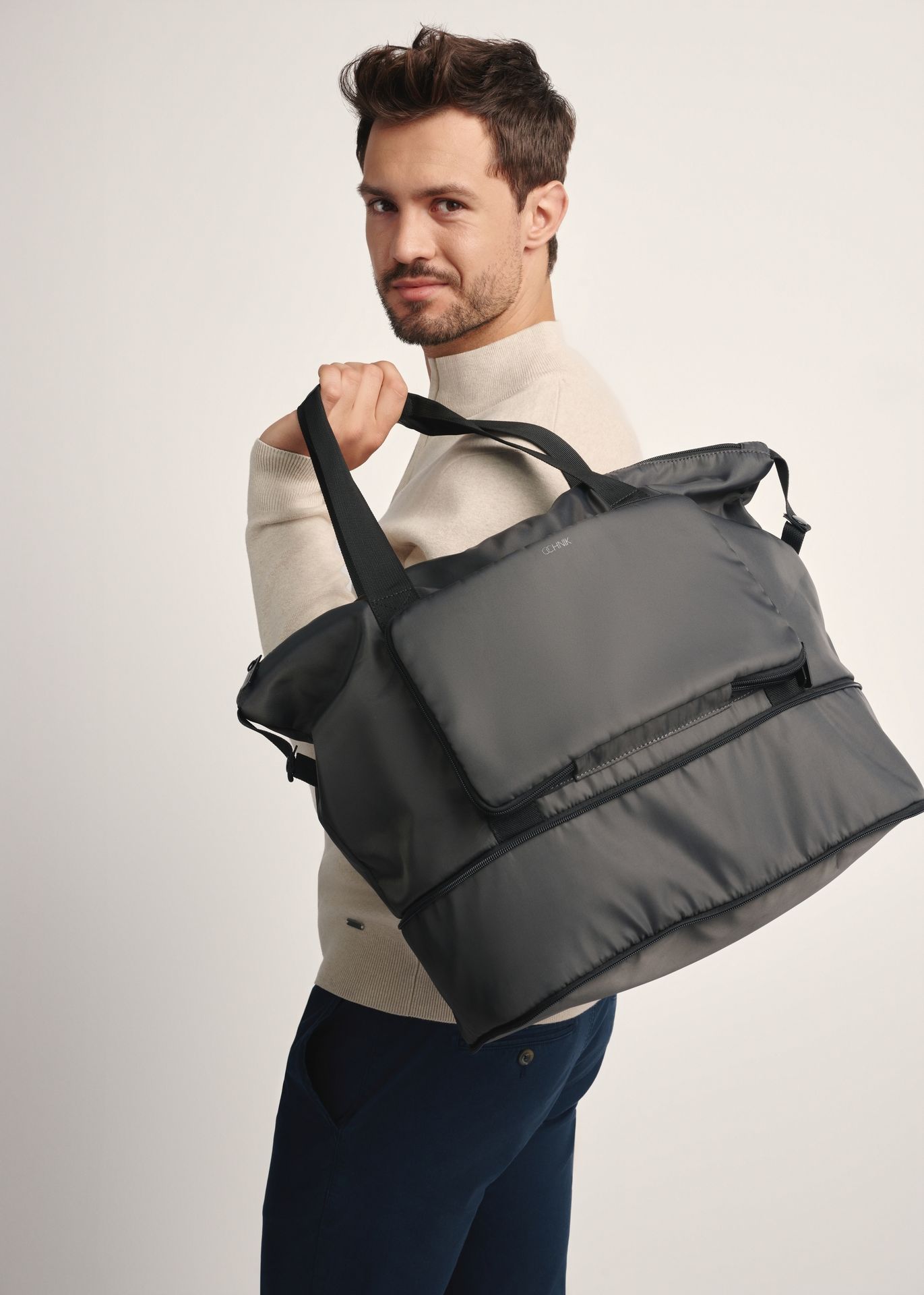 Ciemnoszara torba męska