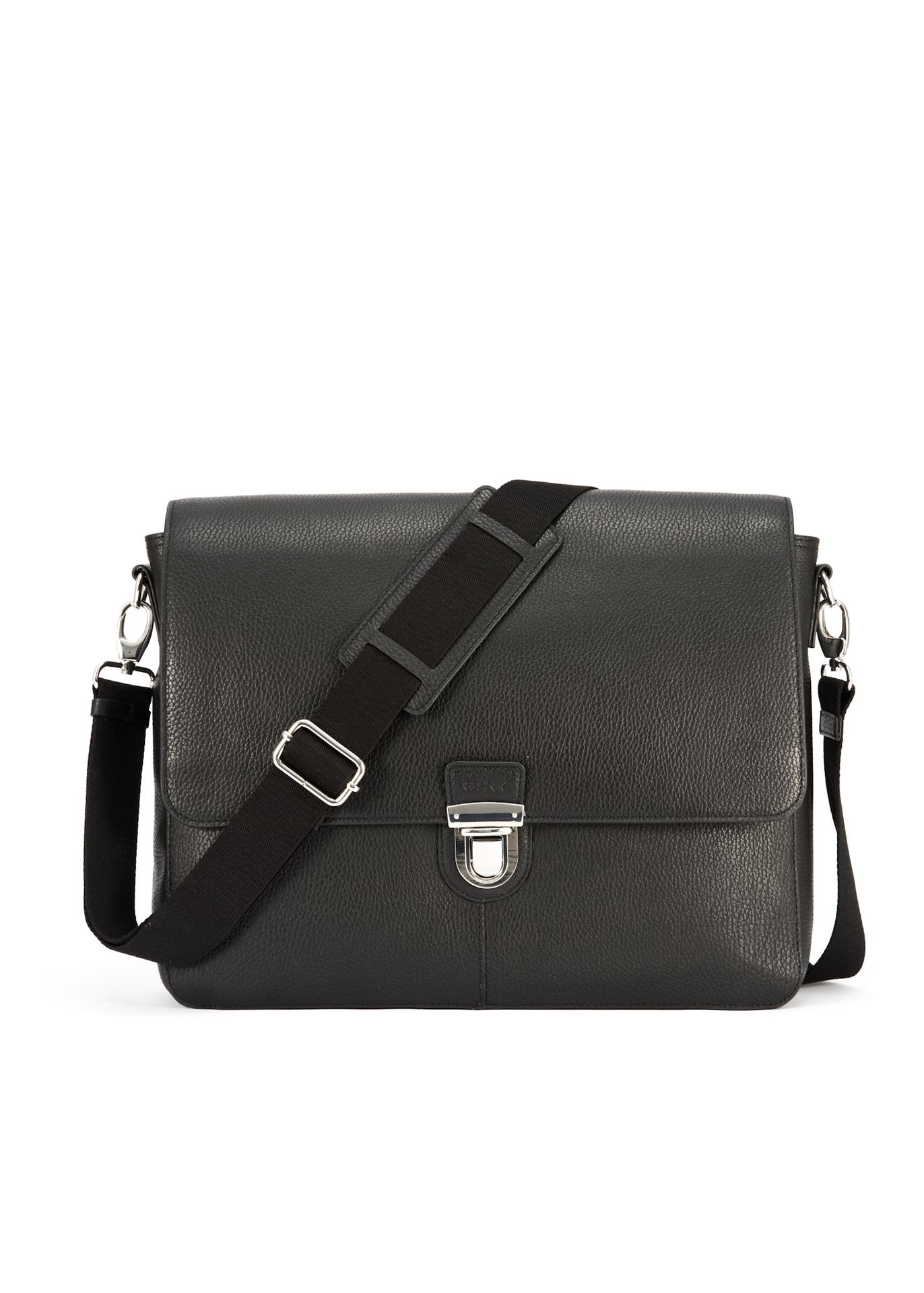 Czarna skórzana teczka męska na dokumenty