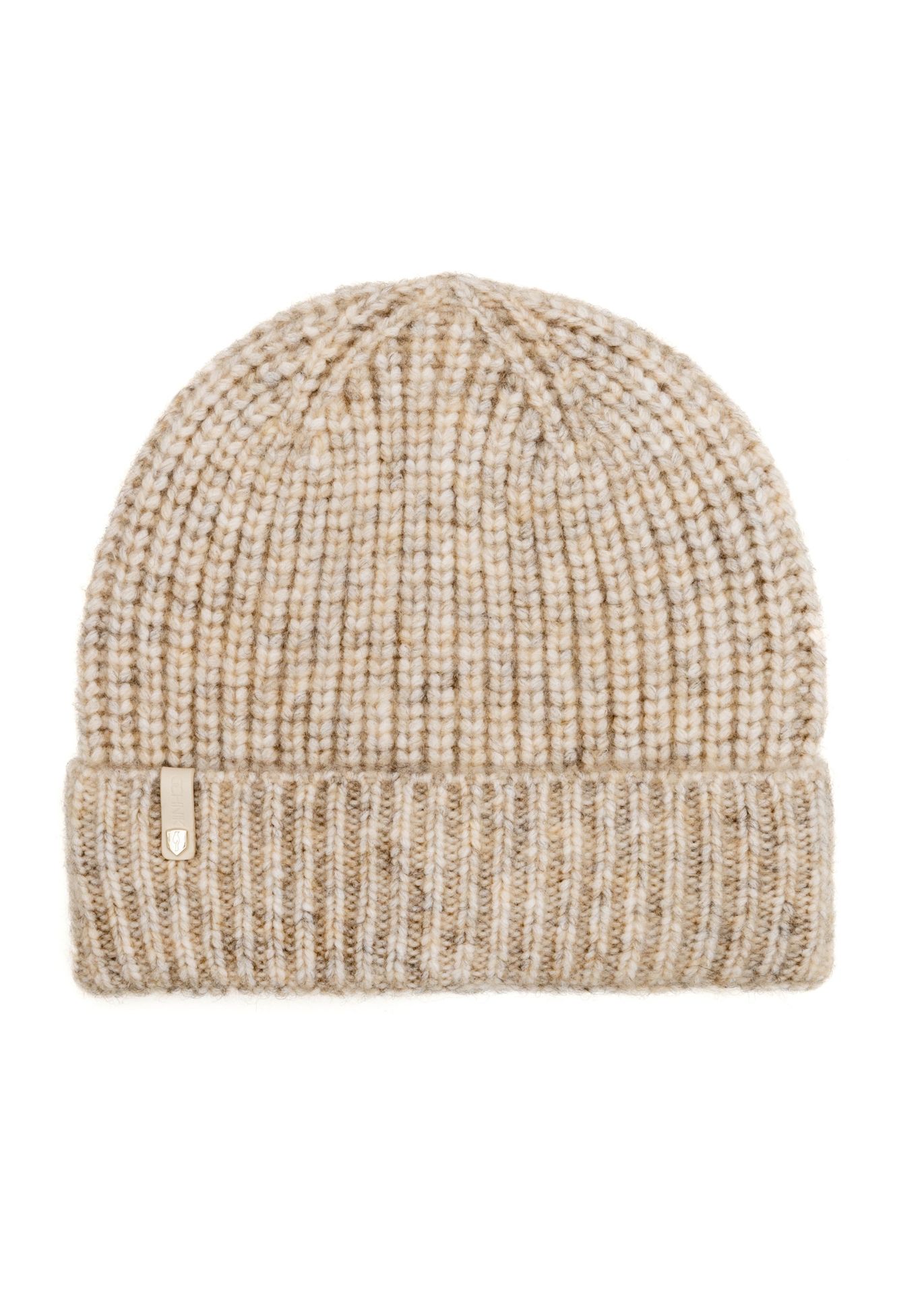 Beżowa czapka damska z domieszką wełny