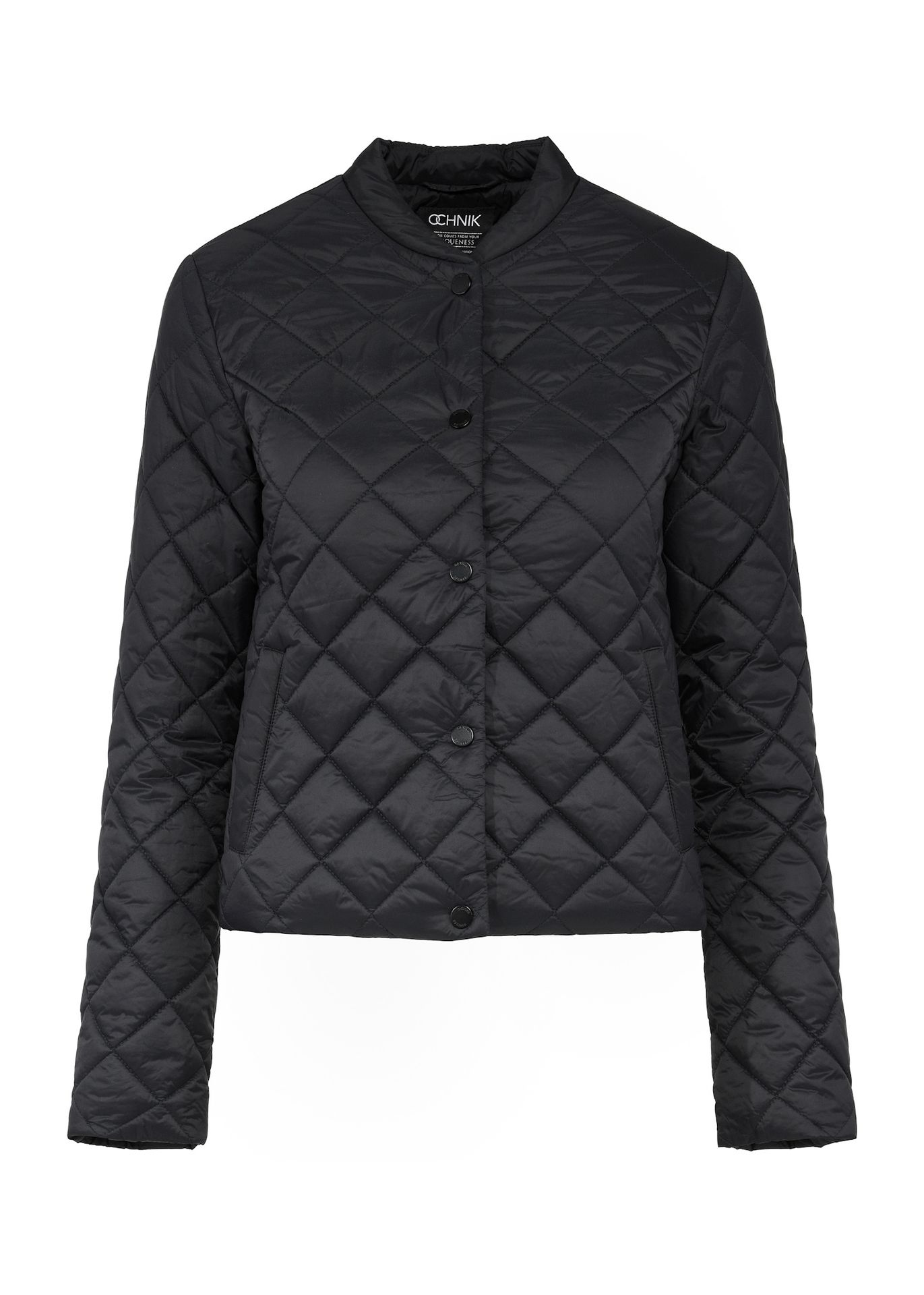 Czarna pikowana kurtka damska