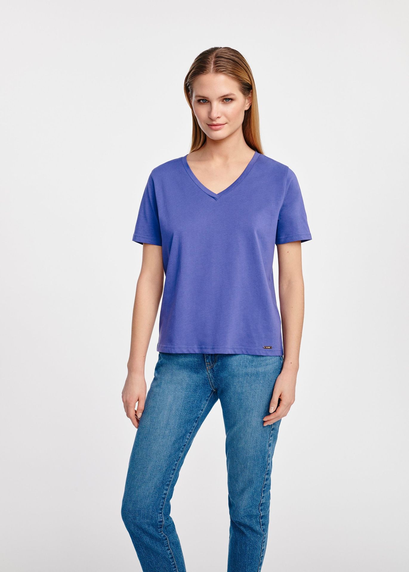 Niebieski t-shirt damski basic