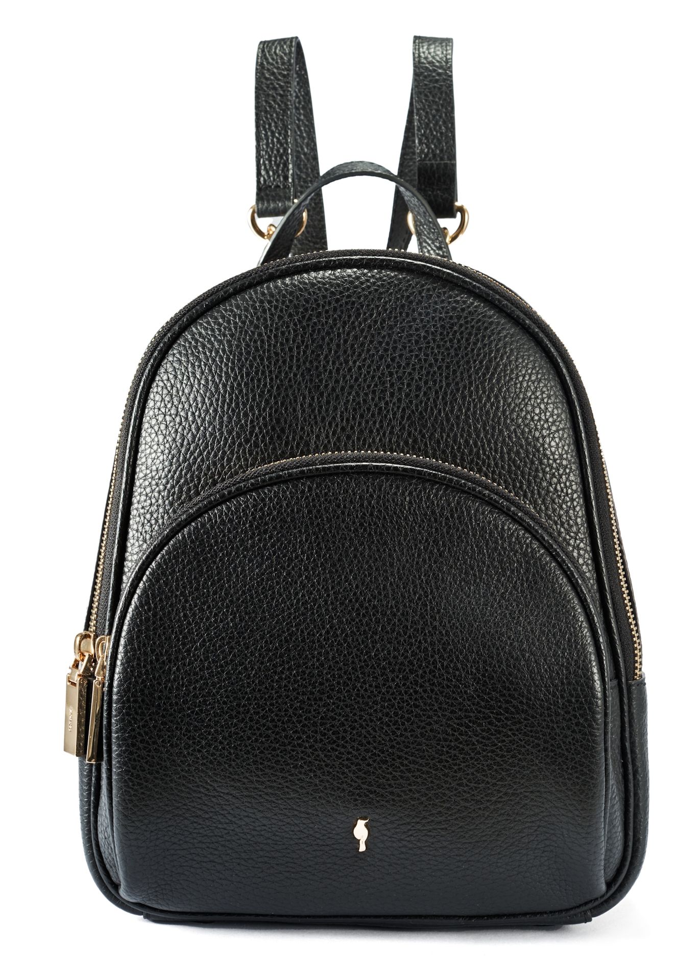 Czarny skórzany plecak damski