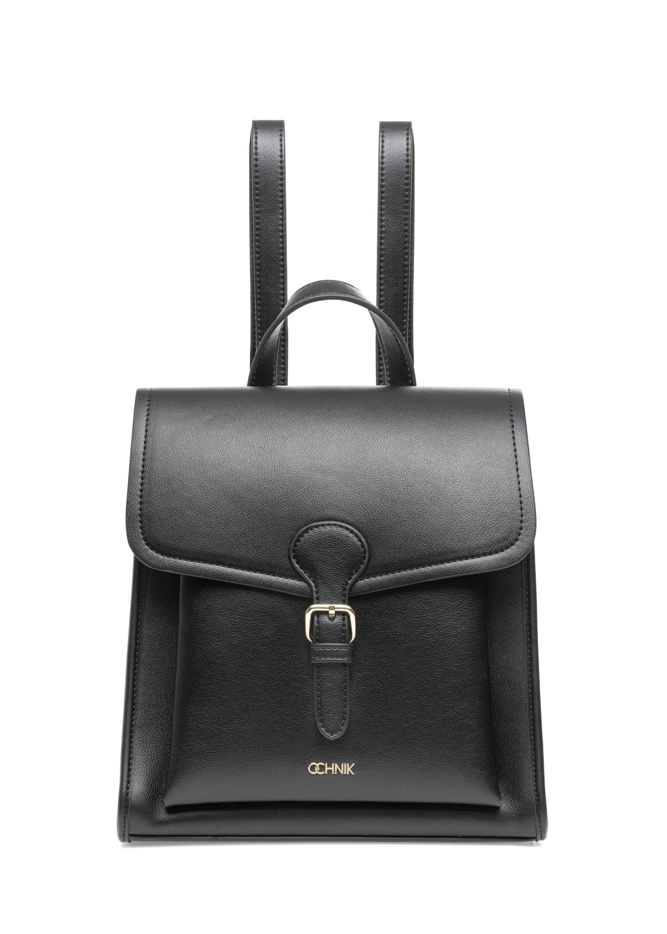 Czarny średni elegancki plecak damski