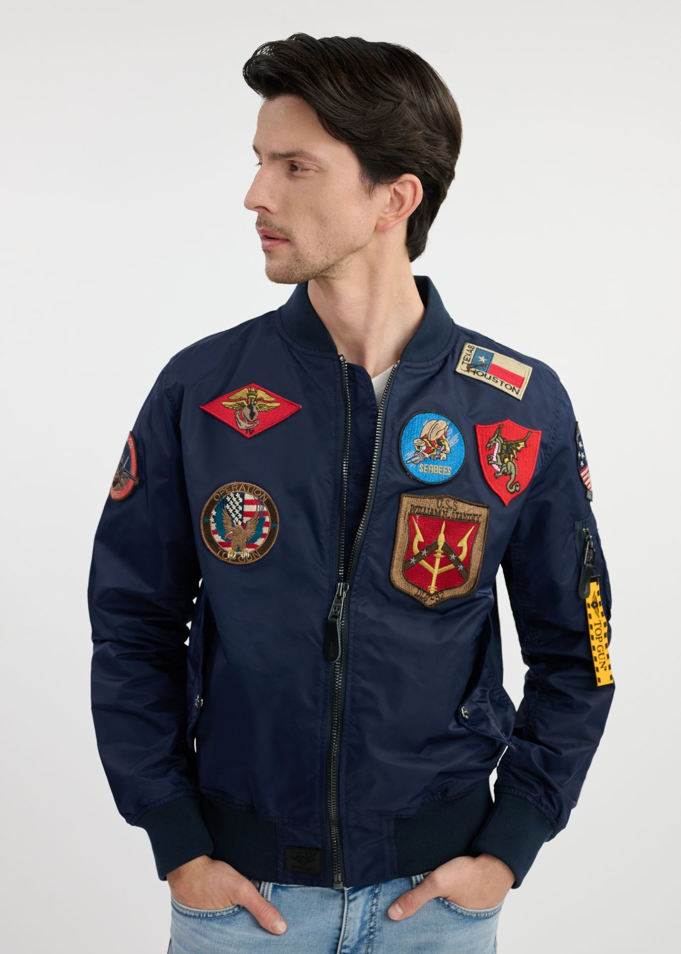 Granatowa męska kurtka pilotka TOP GUN