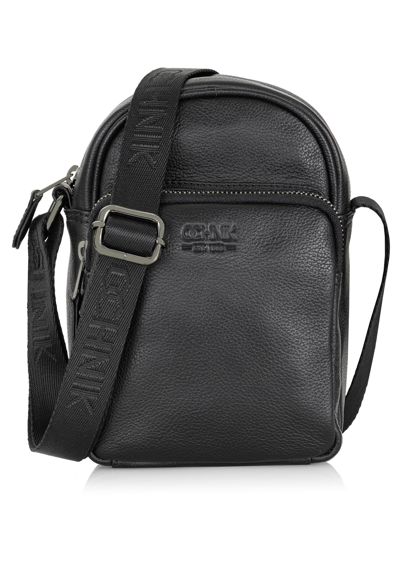 Czarna skórzana saszetka męska