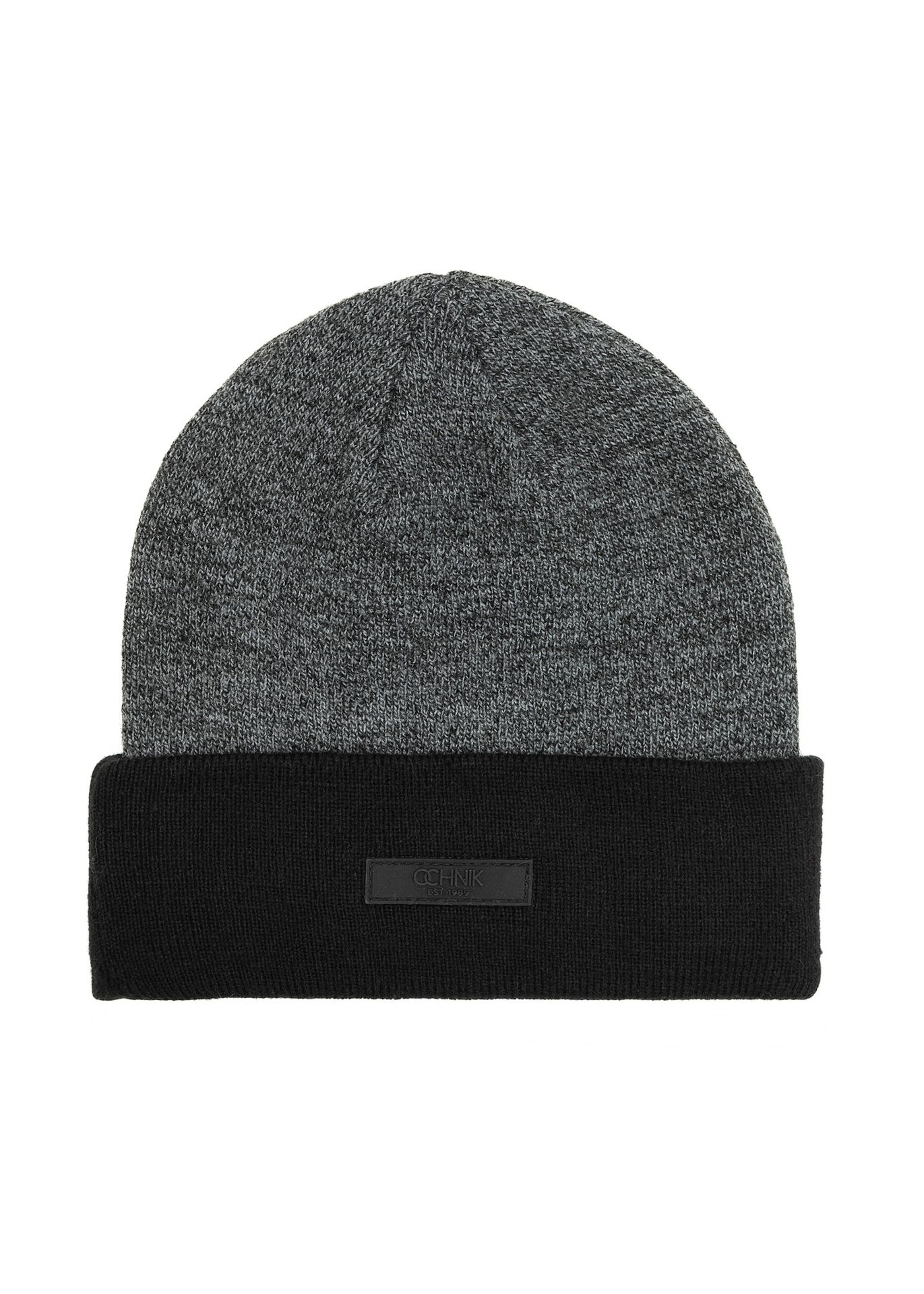 Szara czapka zimowa męska