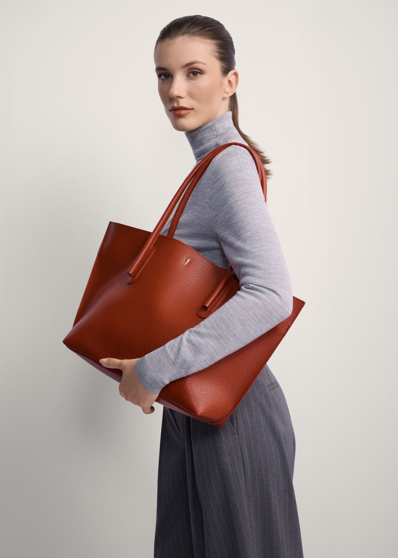 Czerwona torebka shopper damska