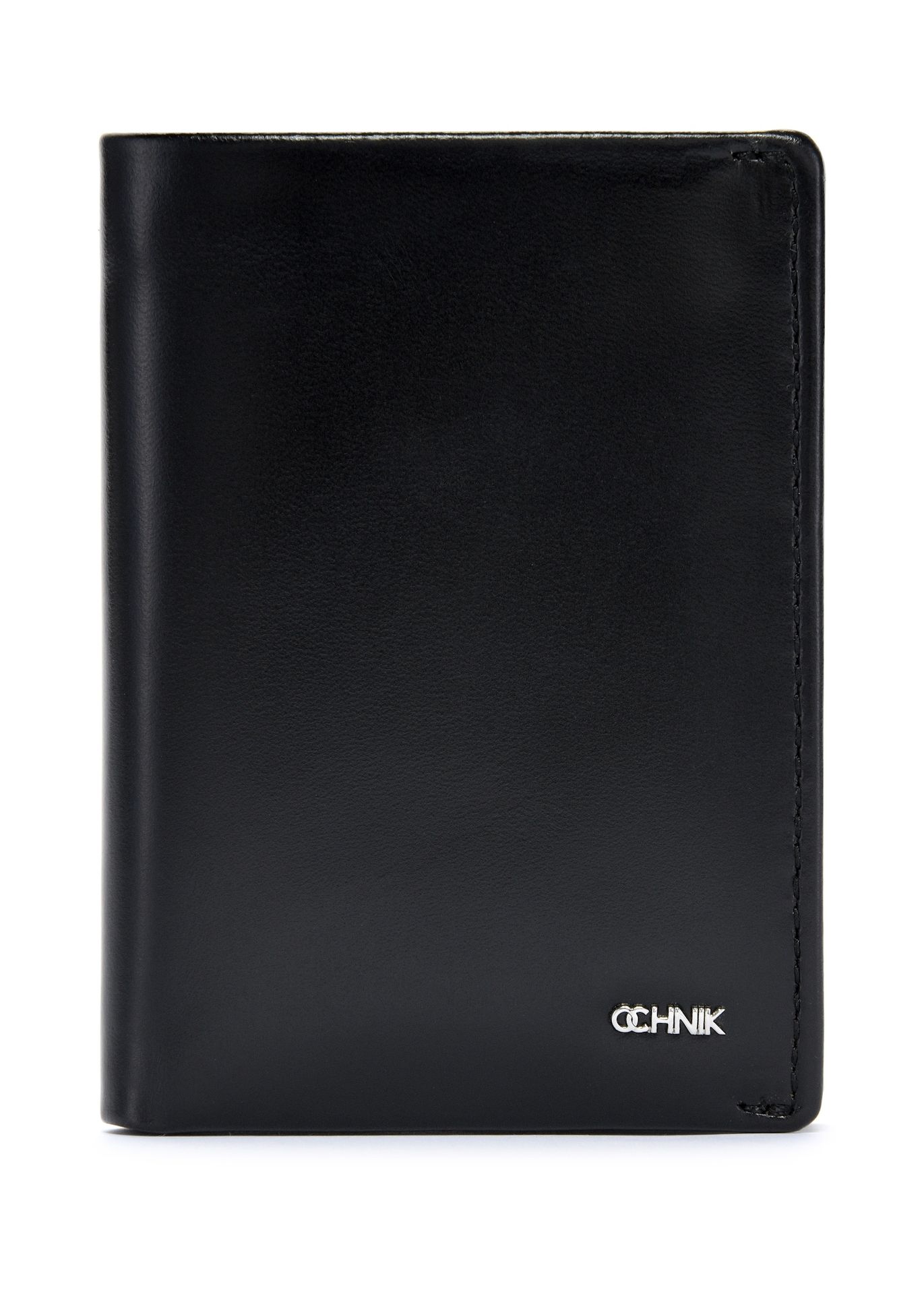 Mały czarny skórzany portfel męski