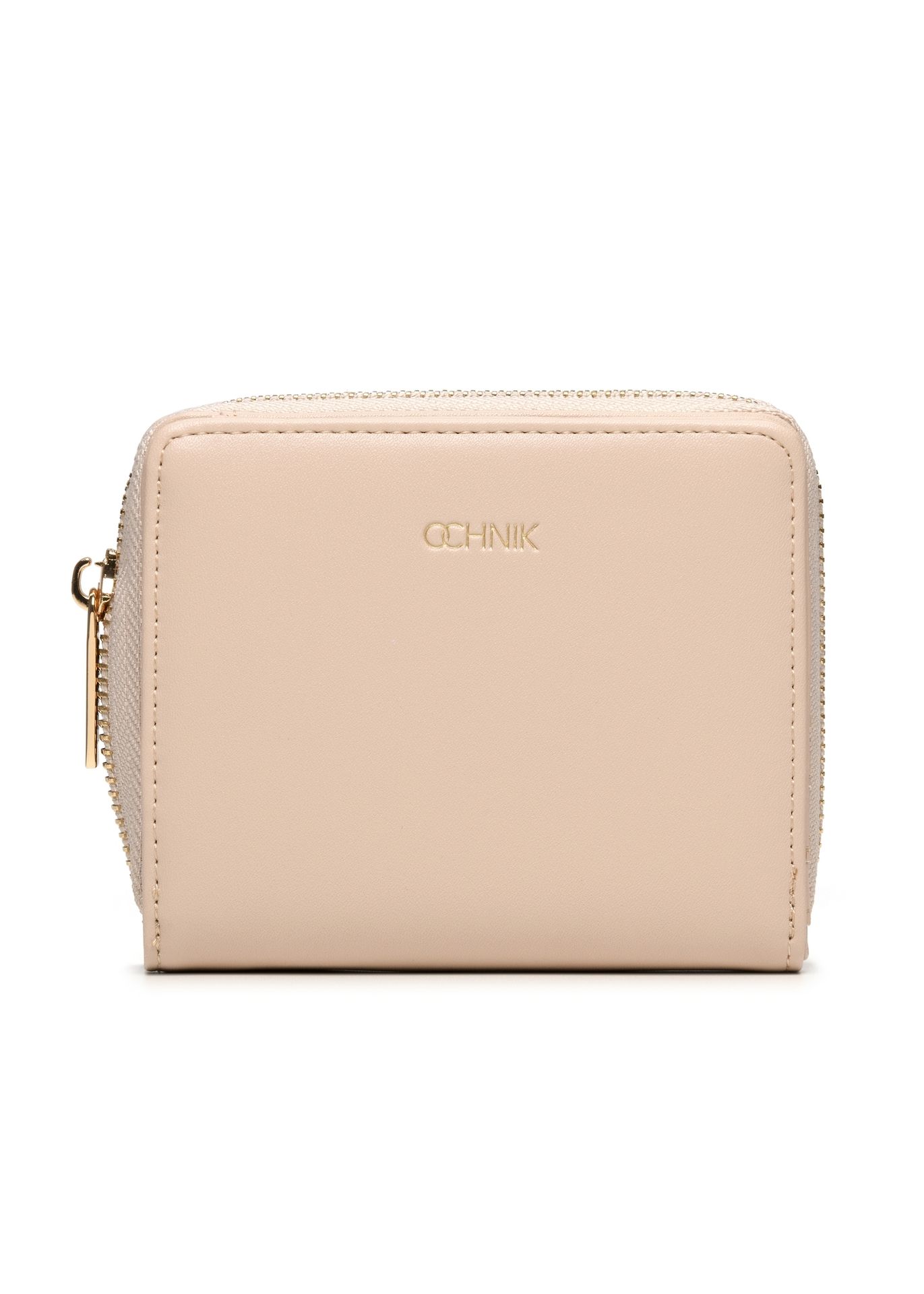 Beżowy mały portfel damski