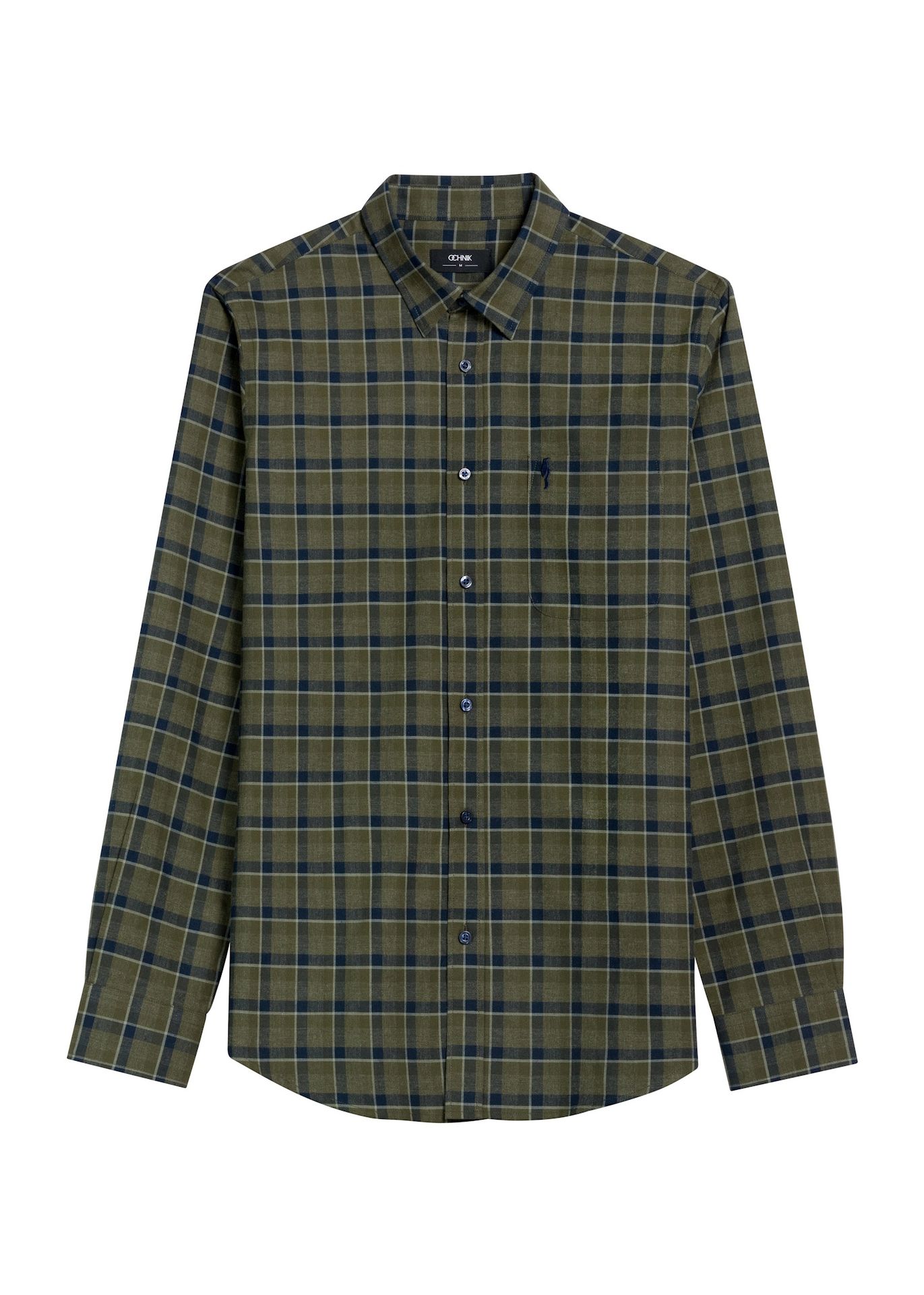 Koszula męska w kratę khaki