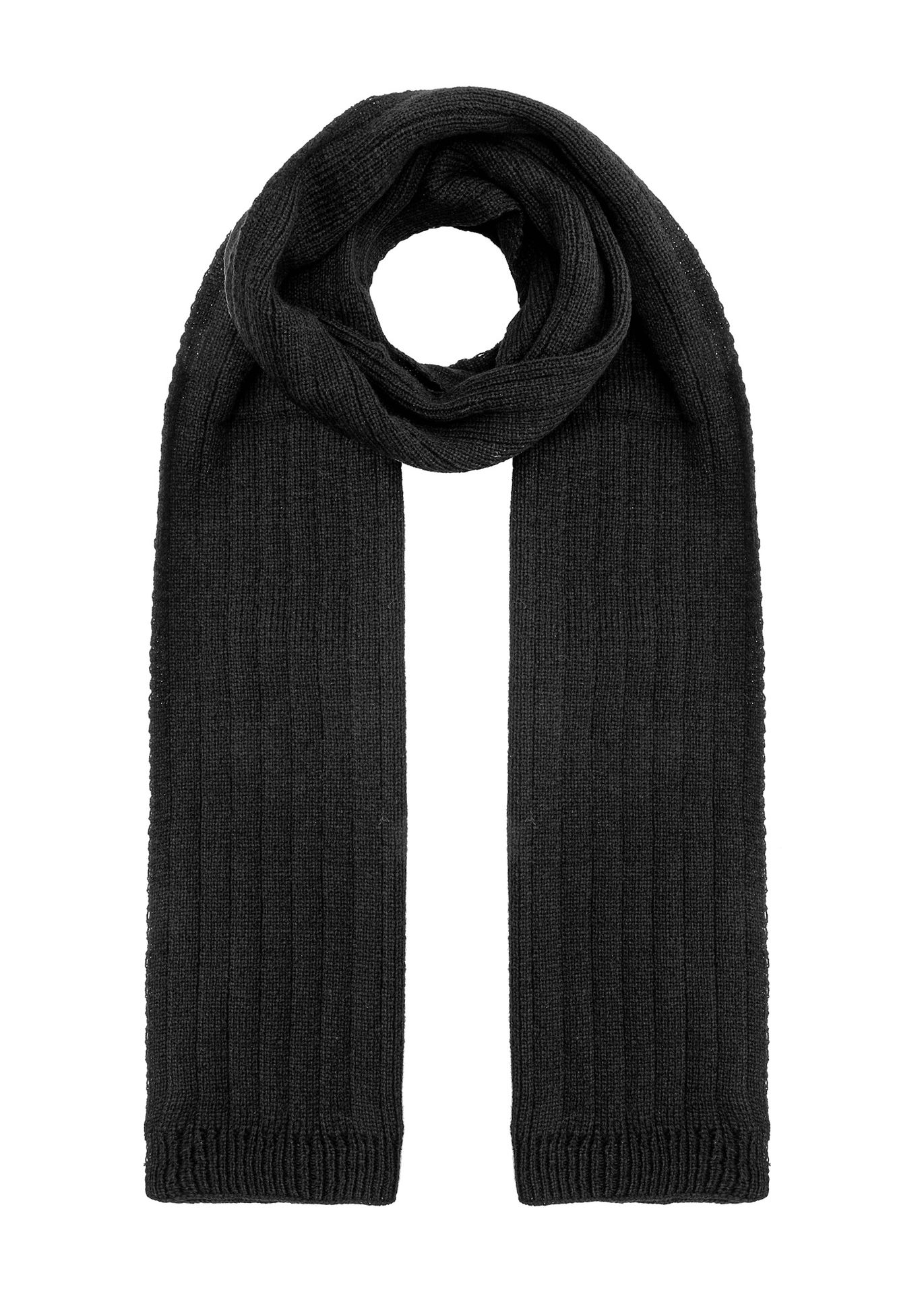 Czarny szalik męski z wełną