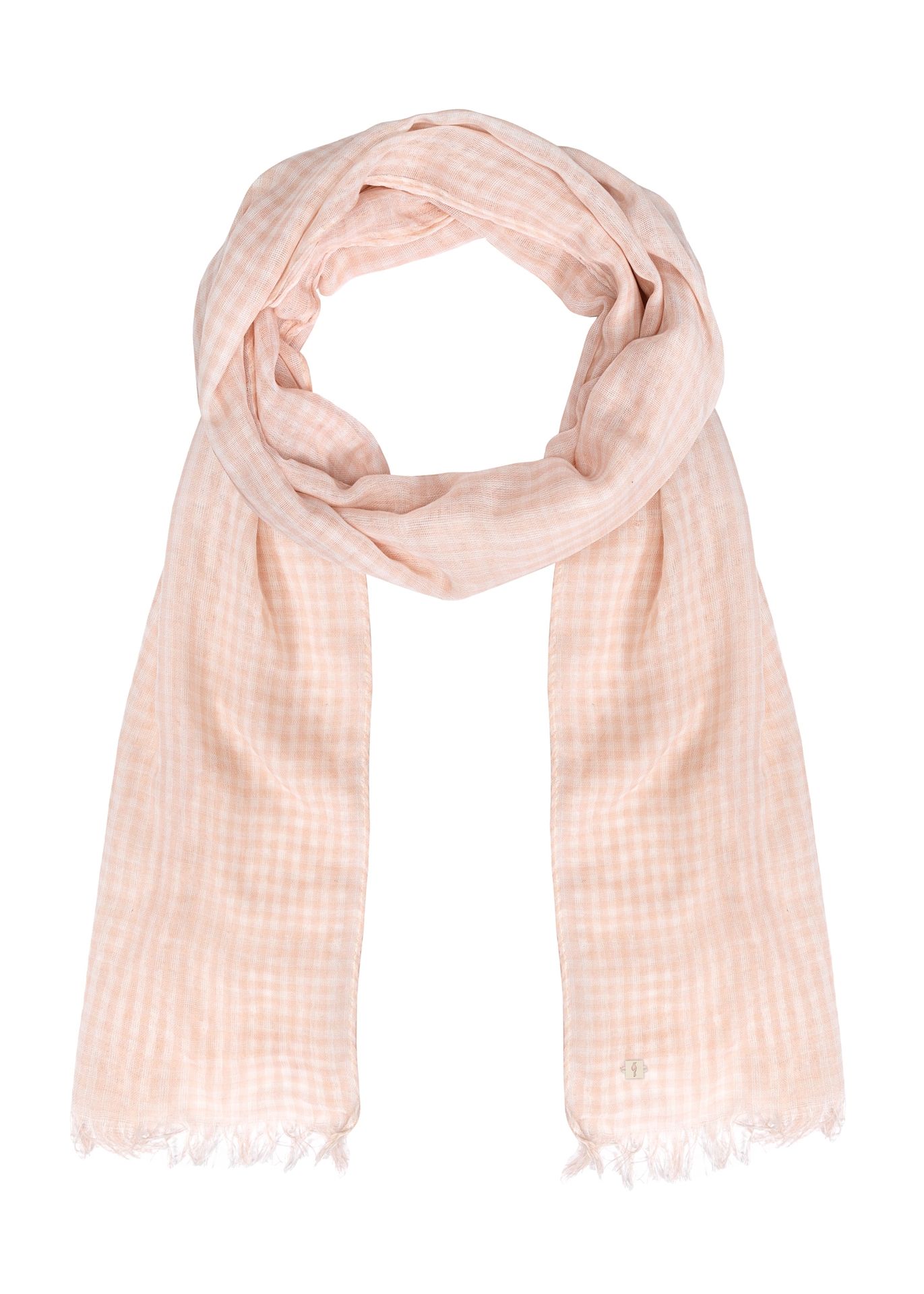 Szalik w różowo-białą kratkę