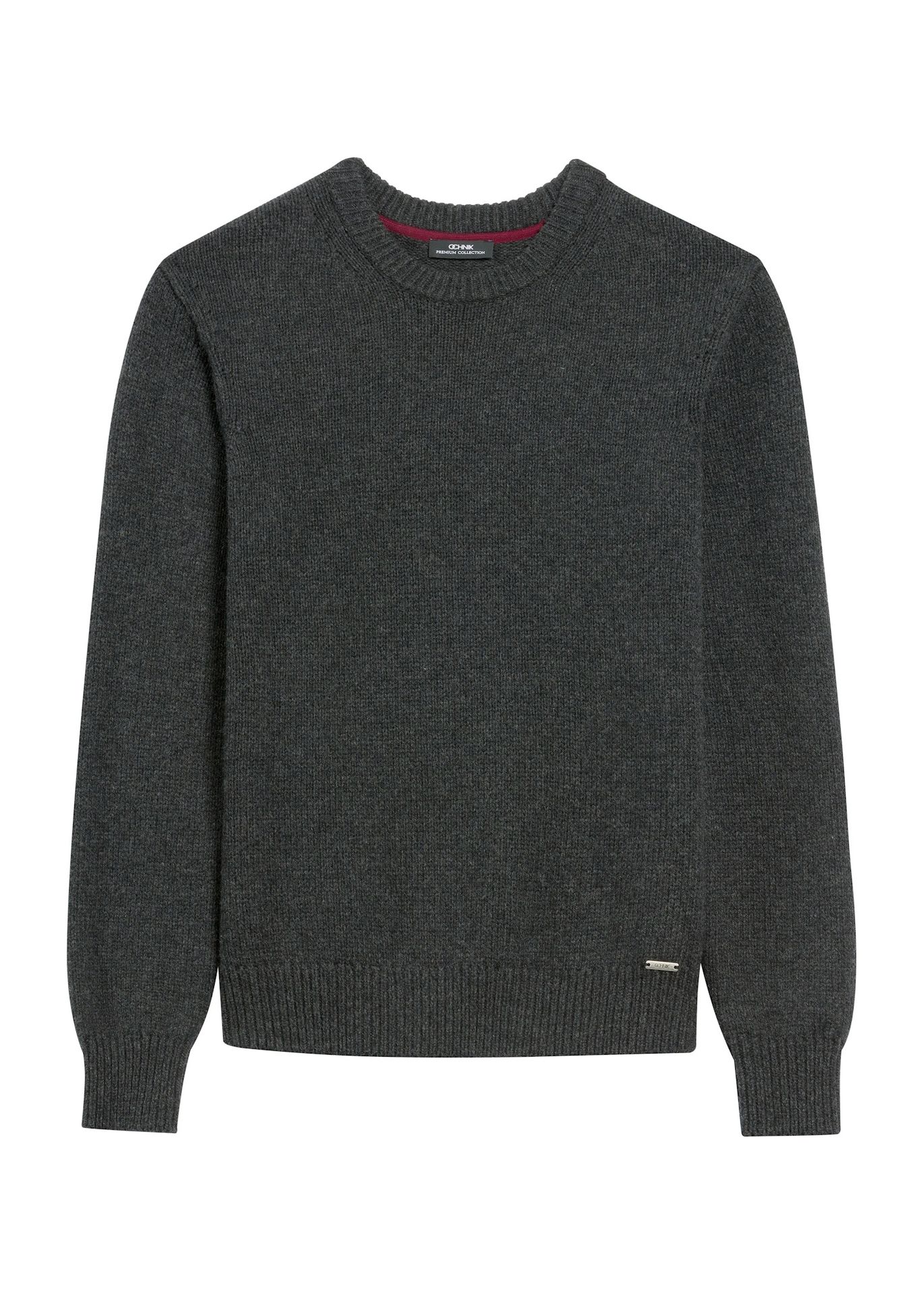 Grafitowy sweter męski z wełną