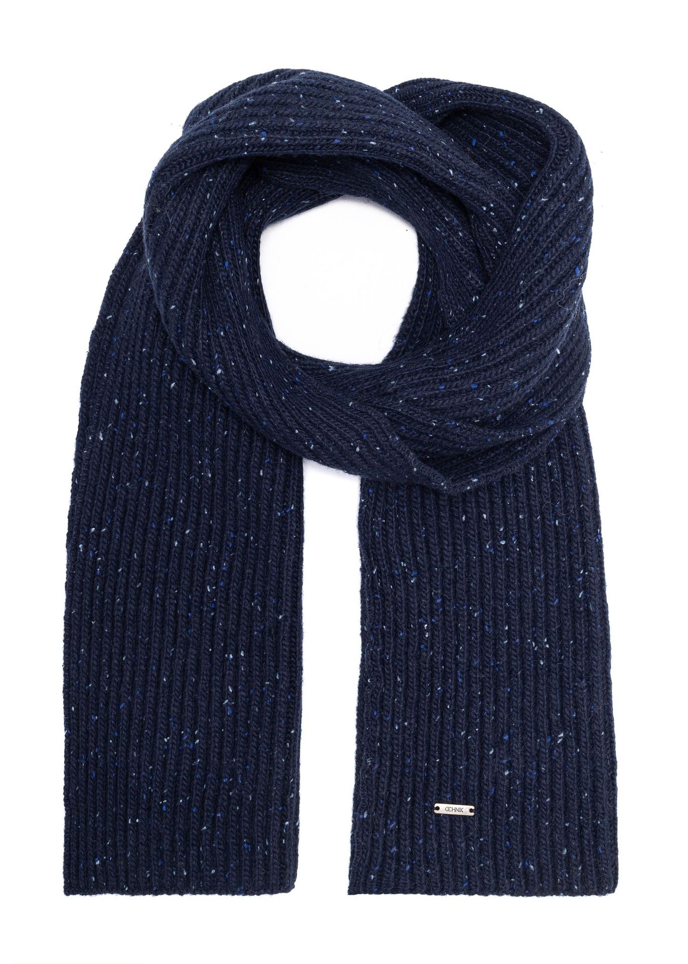 Granatowy wełniany szalik męski
