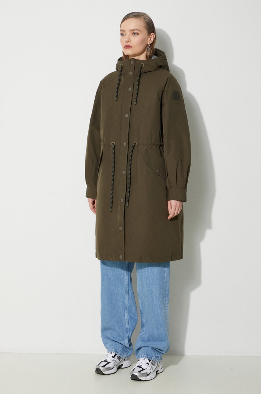 Woolrich kurtka Check Lined Long Parka