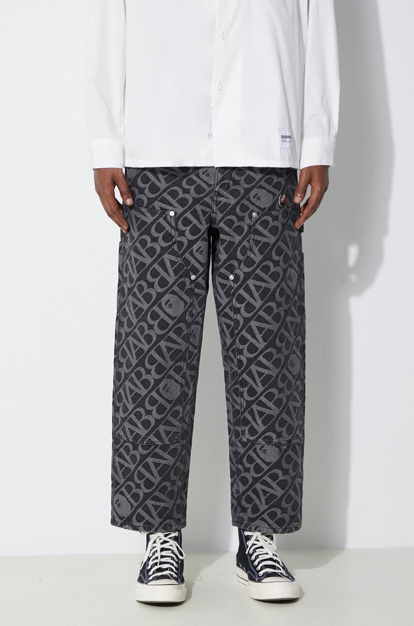 A Bathing Ape jeansy bawełniane Metal One Point Double Knee Denim Work Pants