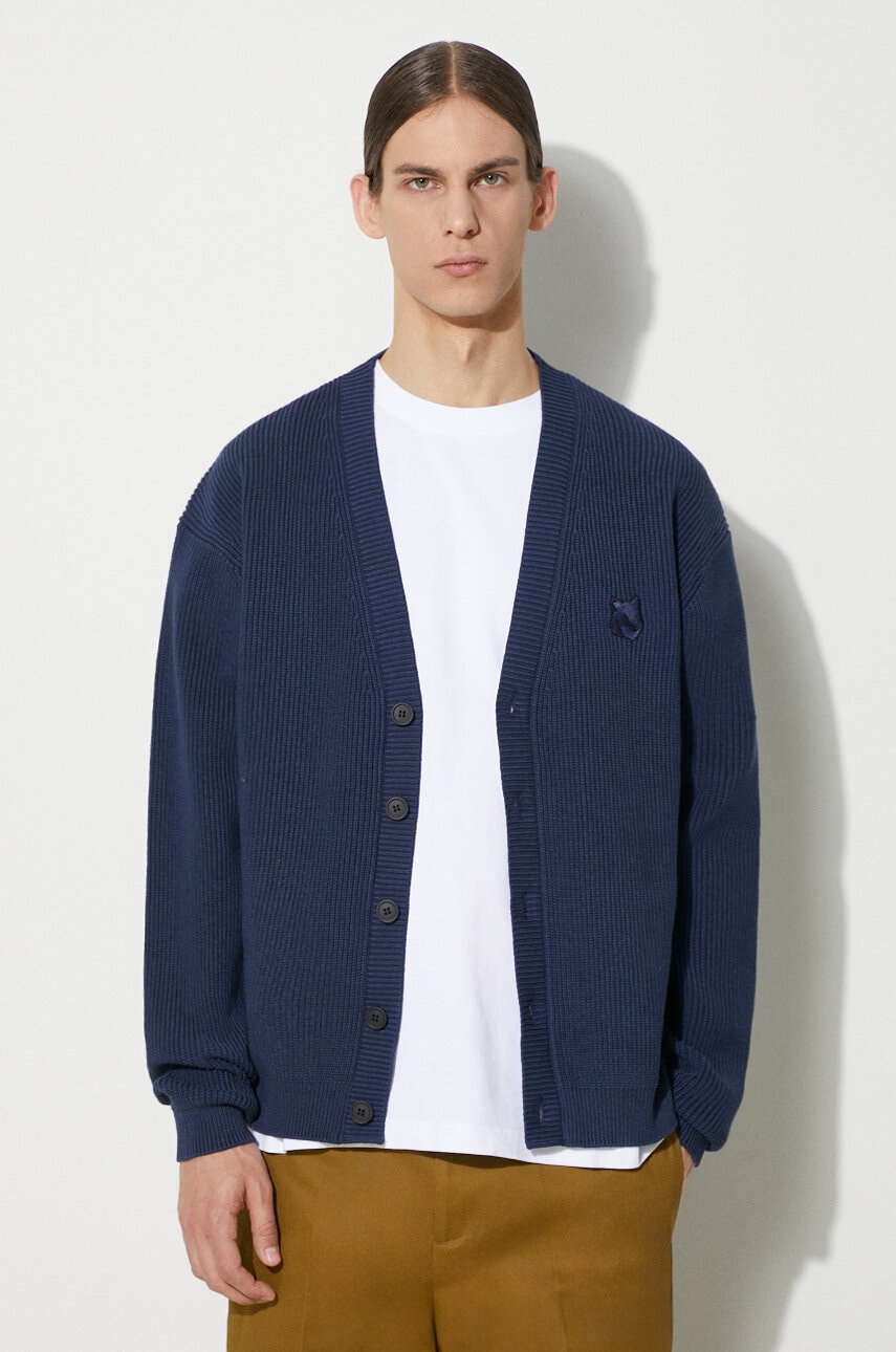 Neil Barrett kardigan Bold Fox Head Patch Comfort Ribbed Cardigan
