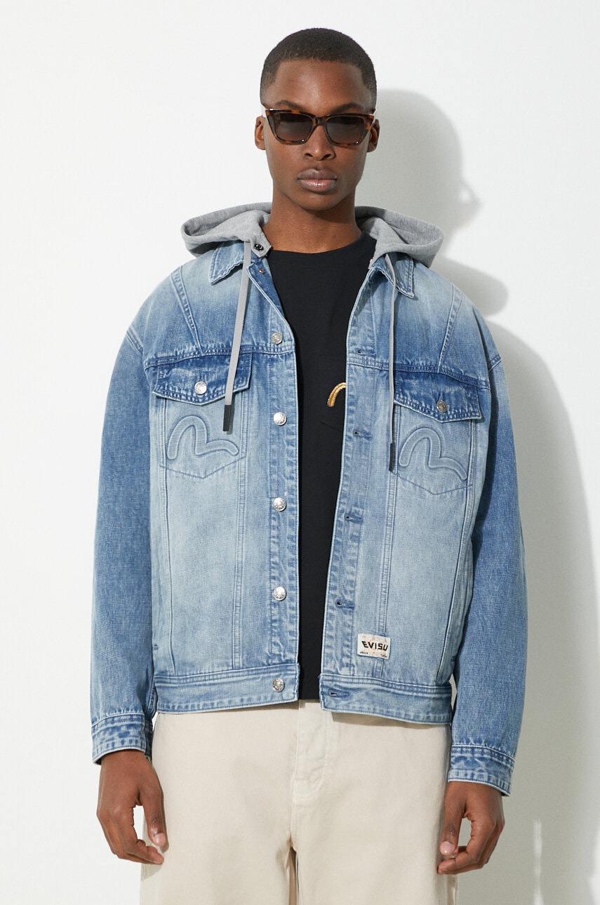 Evisu kurtka jeansowa Seagull & Evisu Embossed