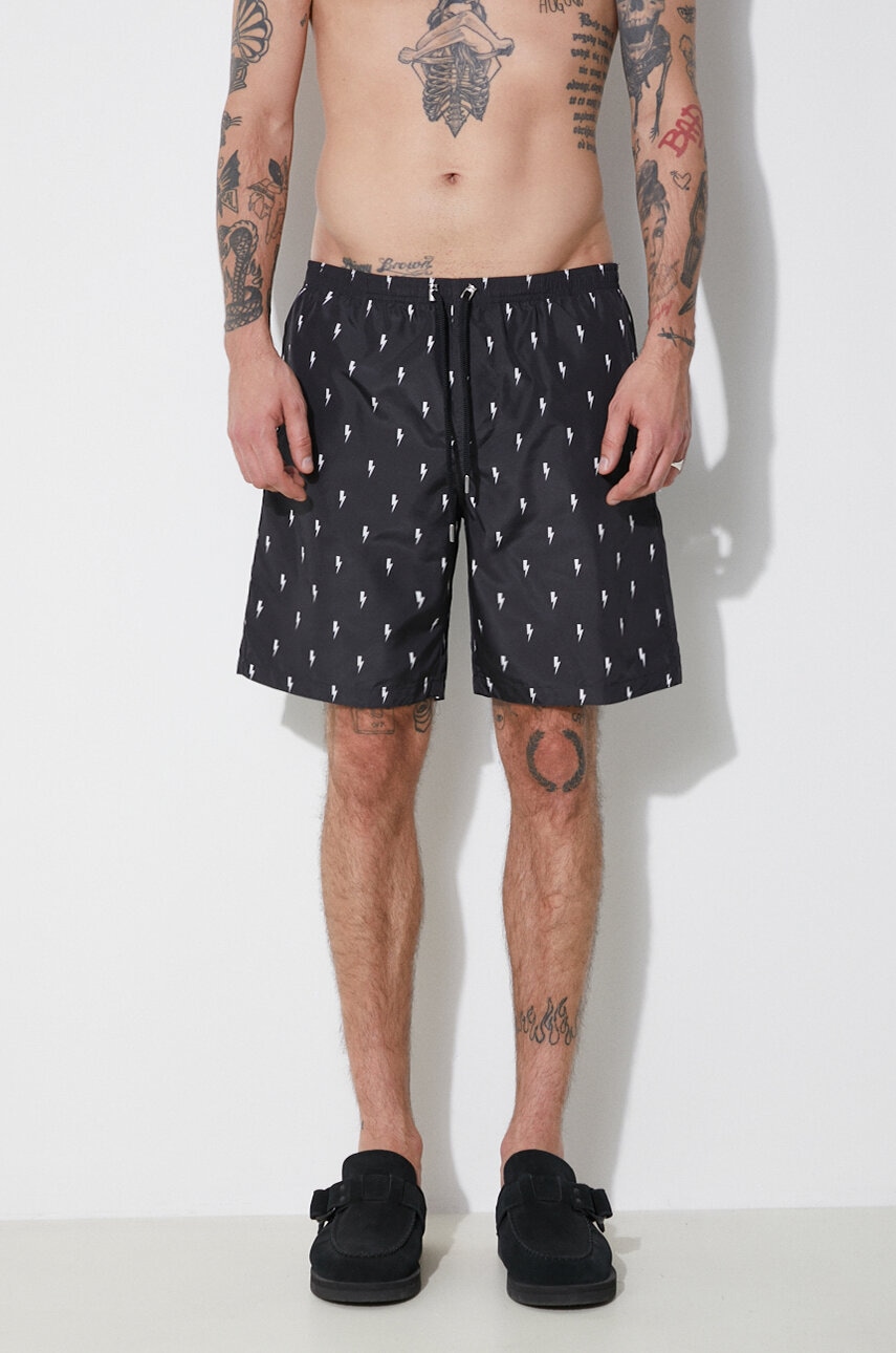 Neil Barrett szorty kąpielowe All-Over Micro Bolts Swim Long Shorts