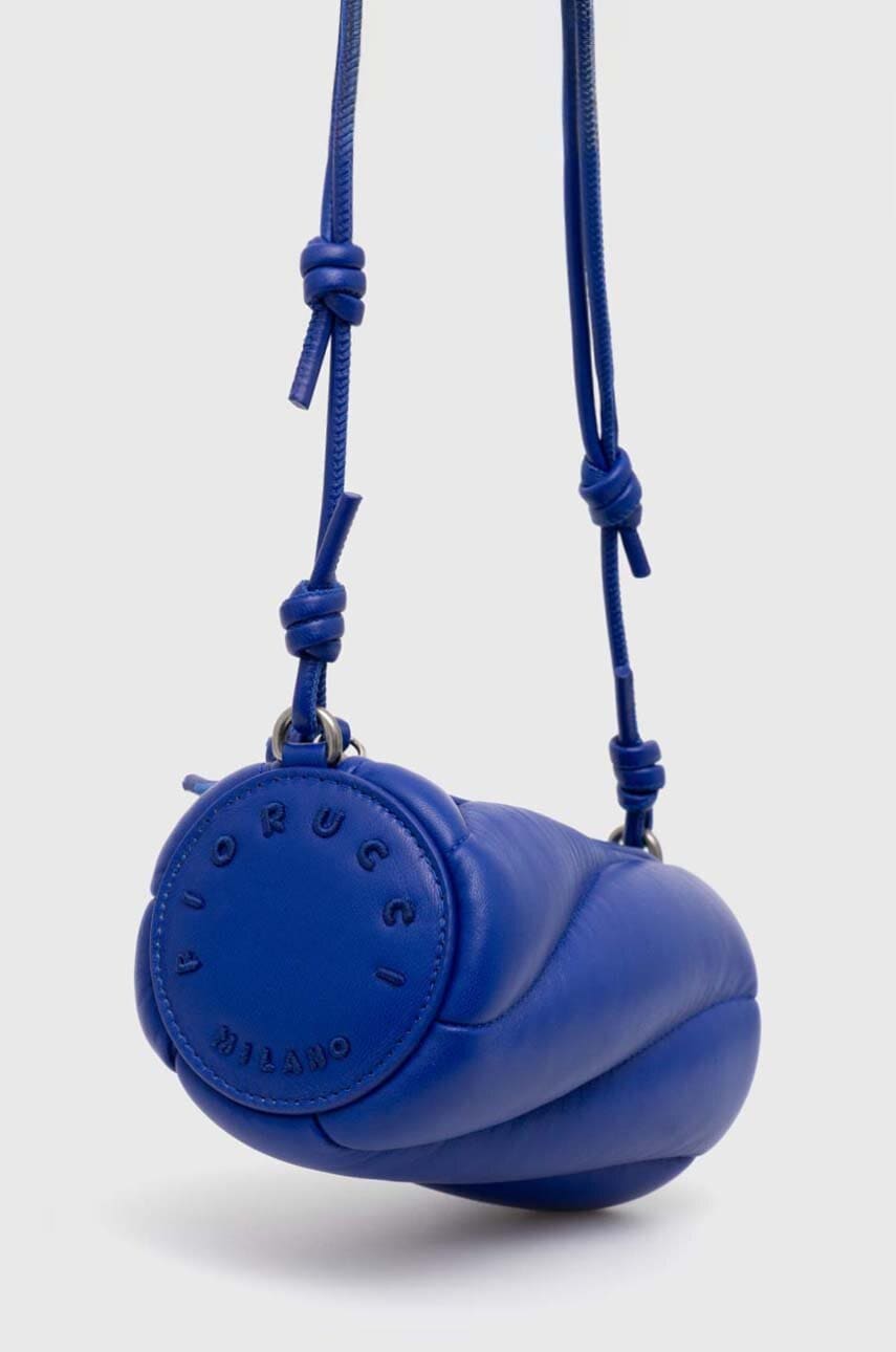 Fiorucci torebka skórzana Electric Blue Leather Mini Mella Bag