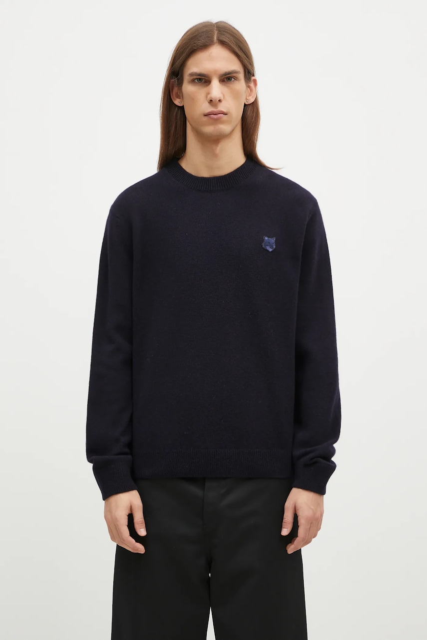 Maison Kitsuné sweter wełniany Bold Fox Head Patch