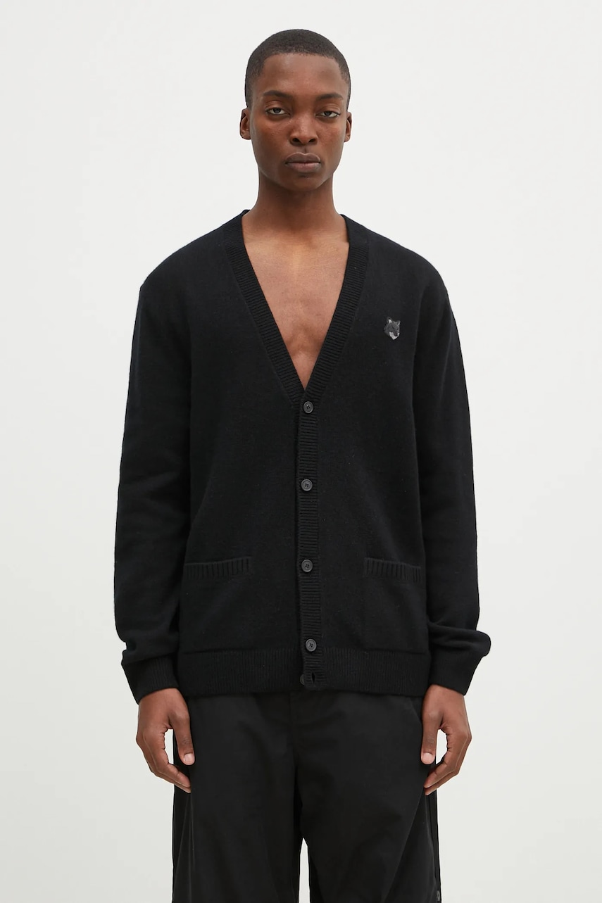 Maison Kitsuné kardigan wełniany Bold Fox Head Patch
